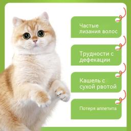 Comprimidos de bolas capilares com pasta de grama, Cuspir bolas capilares em vitaminas gatinho, Cães e gatos, 2024 - Image 2