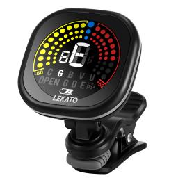 Lekato afinador de guitarra clip-on e recarregável com display colorido led digital cromático para violino ukulele e modos de afinação clip on - Image 2