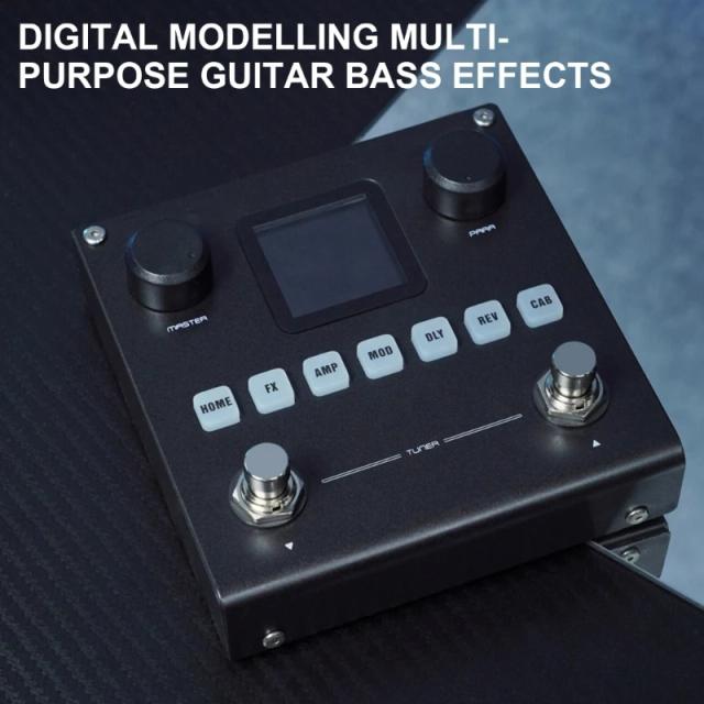 Pedal de Efeito 652D para Guitarra e Baixo com Reverberação e Modelagem Digital