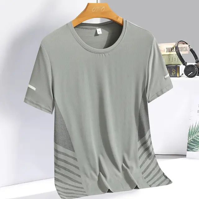 Camisa de manga curta para corredores - T-shirt esportiva confortável e estilosa