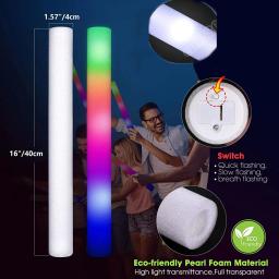 LED Glow Foam Stick para casamento e festa de Natal, bastões personalizados piscando, tubo de elogio personalizado, brilho no escuro, 30 PCs, 60PCs - Image 3