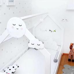 Adesivos decorativos para decoração de casa, Adesivos de parede de madeira, Nuvens Nuvens para crianças, Quarto do bebê - Image 4