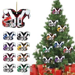 Acrílico Plano Retrovisor Carro Pingente, Futebol Americano, Equipamento De Futebol, Pendurado Ornamentos, Artesanato para Árvore De Natal, DIY, 2D - Image 1