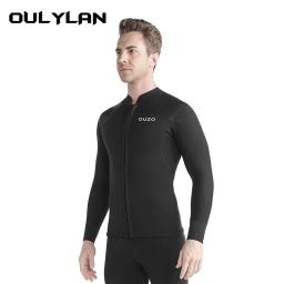 Oulylan 3mm Neoprene Manga Comprida Homens Divididos Jaqueta De Mergulho Quente Protetor Solar Natação Surf Mergulho Profundo Wetsuit Top - Image 5