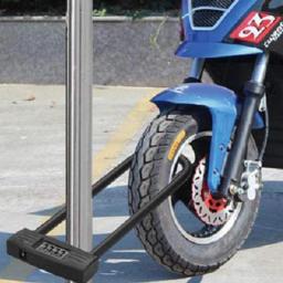 Combinação Bike U Lock, anti-roubo, cadeado resistente para motocicleta, porta E-Bike com chaves de senha recuperáveis - Image 5