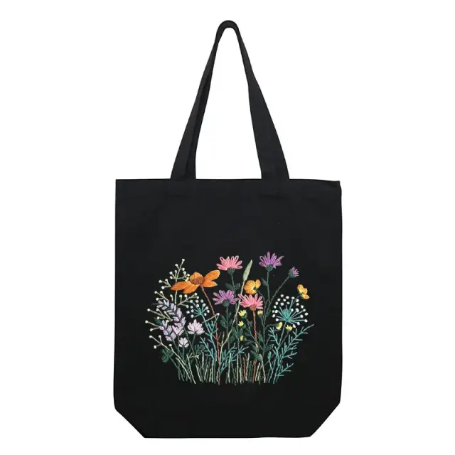 Kit de Bordado para Iniciantes: Padrão Exclusivo, Sacola de Lona e Kits de Agulhas para Artesanato DIY Feminino