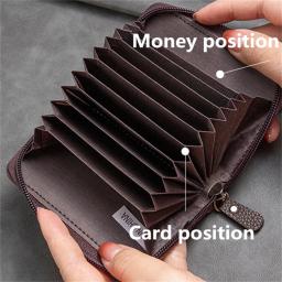 Porta-cartão de couro PU masculino, bolsa de crédito, carteira com zíper, moda, novo, 2023 - Image 4