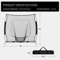 Pitchback Ajustável Jogando Net, Pitching prática Baseball Net - Image 5