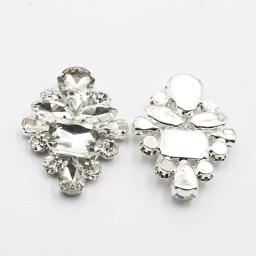 Strass brilhante metal vidro diy artesanal metal acessórios de decoração do casamento 2 peças 28*37mm - Image 6