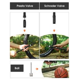 Oeste bicicleta-bomba de alta pressão para pneu de bicicleta, medidor digital, para mtb, bicicleta de estrada, schrader, presta valve, 320psi - Image 5