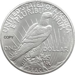 One Peace Dollar Silver Plated America Copy Moeda Comemorativa, Estados Unidos, Ww2, Liberty, Moneda Moedas Colecionáveis, EUA 1928, 1 - Image 2