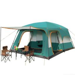 Dupla face Rainproof Outdoor Camping Tent, Família Barracas de Camping, 2 quartos, Oversize, grossa, 5-8 Pessoa, novo, 320X220X195cm - Image 5