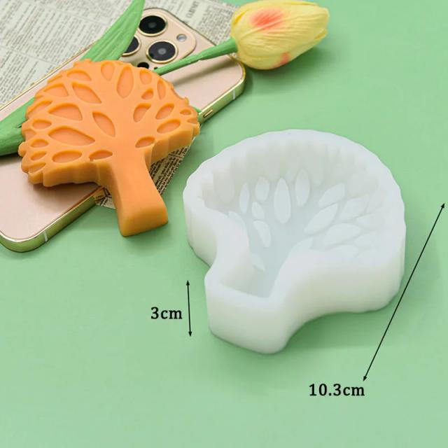 Molde de Silicone para Flat Coral em Forma de Árvore - Ideal para Artesanato com Vela, Gesso, Resina e Chocolate Decorativo