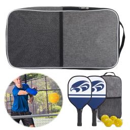 Impermeável Pickleball Paddle Storage Bag, suporte de raquete, 4 bolas, raquete tampa, estojo - Image 1