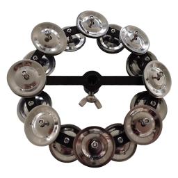Hi Hat Tambourine Hand Held Percussão Tambor com Double Row Música Ritmo Tambourine Metal Shaker para Concert Party KTV Band Bar - Image 2