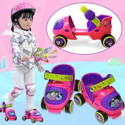 Patins ajustáveis para crianças, segurança, material de resistência, linha dupla, 4 rodas, sapatos de patinação - Image 4