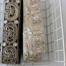 Estilo étnico Bordado Renda, Hanfu Decorativa, Acessórios para Bagagem, Fita Artesanal DIY, 5cm, Novo - Image 4