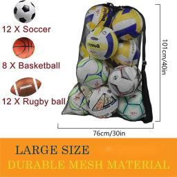 Saco grande do armazenamento da malha, basquetebol, futebol, voleibol, bola do rugby - Image 6
