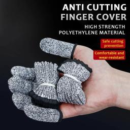 Flexível Anti Cut Fingertip Luvas, Finger Protector Sleeve, Tampa de Segurança de Alta Resistência, Ferramenta de Cozinha, Nível 5, 10Pcs - Image 2