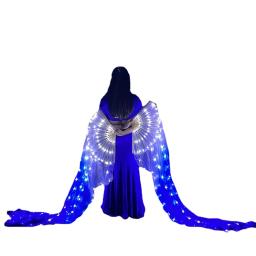 Acessórios para Dança do Véu de Seda, Luzes LED longas azuis e brancas, Trajes de Prática e Performance de Palco 180cm - Image 6