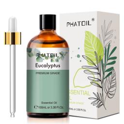 Phatoil 100ml óleo essencial de eucalipto lavanda baunilha jasmim limão bergamota aroma óleo para difusor aromaterapia vela fazendo - Image 2