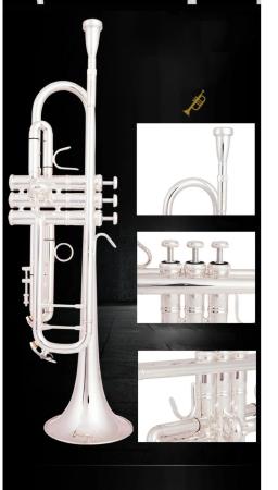 Bach de alta qualidade trompete modelo LT198gs-85 placa com prata banhado a ouro trompete com caso original instrumento musical - Image 3