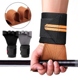 Luvas de ginástica para levantamento de peso com suporte de pulso para homens e mulheres, proteção total para as palmas, exercícios fitness, 1 par - Image 2