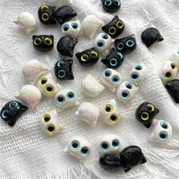 Contas de acrílico gato para fazer jóias, coruja de olhos grandes, colar e pulseira artesanal, suprimentos DIY, bonito, 10pcs - Image 4