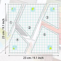 Quilting Template Set para máquina de costura, DIY Mão Patchwork, Quilt Templates, Régua quadrada, 5 pcs - Image 2
