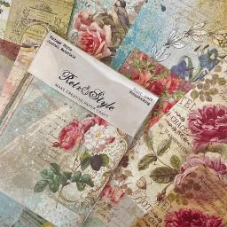 Panalisa-Pacote de Papel Scrapbooking Estampado, Papel Artesanal, Cartão de Fundo, Estilo Vintage, 20 Folhas, 10 Projetos - Image 4