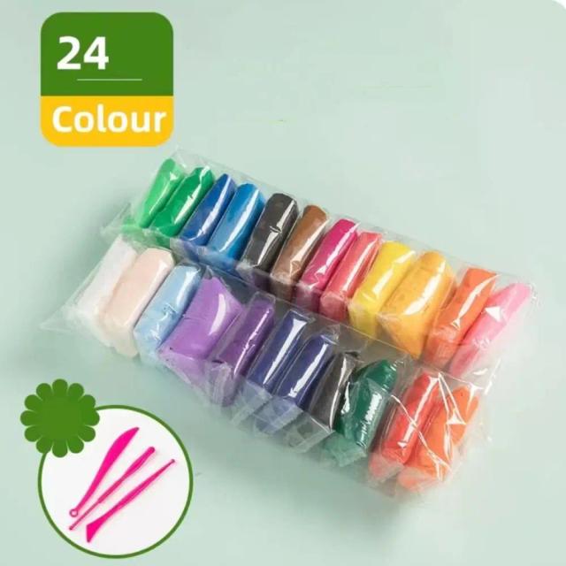 Atividades Criativas para Crianças: Artesanato com Argila Seca e Brinquedos de Plasticina Colorida em 12, 24 e 36 Cores