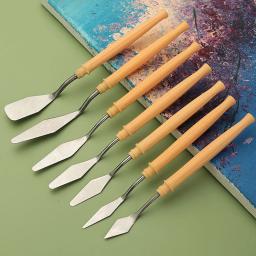 Conjunto de 7 faca de tinta a óleo, espátula para pintura do bolo, mini paleta, ferramenta de cozimento, ferramenta de escultura - Image 3