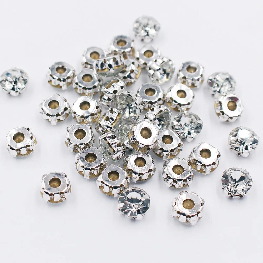 Cristais Brilhantes Pedras para Bordados, Contas De Vidro, Gemas De Tecido, Costurar Na Garra, Artesanato De Vestuário, 3mm-10mm, 100Pcs - Image 1