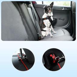 Universal Car Trela De Segurança para Animais De Estimação, Anti-mordida, Corda De Fio, Cinto De Segurança Do Cão, Cães De Viagem, Colar De Tração, Arnês Suprimentos, Veículo - Image 6