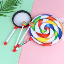 Colorido Mão Drum Pirulito, Instrumentos de Percussão, Dance Props, Infant Brinquedos Musicais, Ensino Aids, 6 ", 8", 10" - Image 5