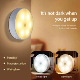 Motion Sensor LED USB recarregável NightLights, Lâmpada para quarto, Escada, Corredor, Guarda-roupa, Iluminação do armário - Image 1