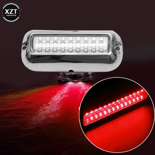 Luzes Subaquáticas para Barcos: LED Impermeável em Azul, Branco e Vermelho com Design Inox e Potência de 50W
