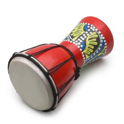 Tambor Africano De Percussão Tambor De Mão, Jambe De Madeira, Baterista Duplo Com Padrão, Djembe, 4 em, para Venda - Image 3