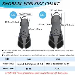 Barbatanas de snorkel fivelas ajustáveis nadadeiras de natação curto silicone sapatos de mergulho salto aberto tamanho de viagem adulto das mulheres dos homens - Image 2