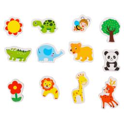 12PCS Colorido Ímã De Geladeira Adesivos Criativos Dos Desenhos Animados 3D Adesivos Brinquedos Mix Estereoscópico Oceano Animal Quadro-negro De Madeira Adesivos - Image 2
