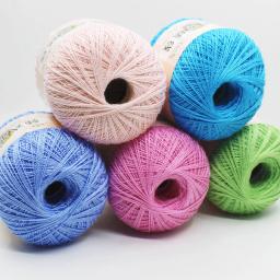 Linha Multi Color Algodão Crochet, Fio De Renda, Seda Infantil, Bordado à Mão DIY, Ferramentas De Costura, Acessórios, Bola 50g - Image 1