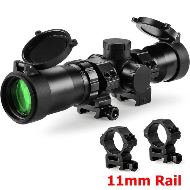 Escopo de Besta 1.5-5x32 com Retículos Iluminados Vermelho/Verde para Caça e Ajuste de Velocidade de 300-425 FPS