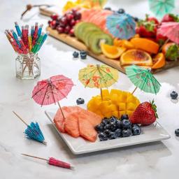 Mini papel guarda-chuva para guarda-sóis de coquetel, bebida, frutas, bolos, decoração do casamento, bebê aniversário festa suprimentos, 50PCs - Image 3