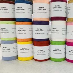 Corda de papel de algodão artificial para saco tecido Grama Lafite Chapéu de malha de crochê manual DIY Fibra natural Suprimentos de cordão trançado de papel - Image 3