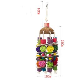 Brinquedo De Mastigação De Pássaro Com Cordas De Papel Treinamento De Papagaio Gaiola Pendurada De Forrageamento Bola De Desenho De Arame Aliviar O Tédio - Image 2