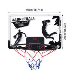 Aro de basquete portátil para crianças, eletrônico interno, porta infantil, iluminação LED, montado na parede, encosto à prova de estilhaçar - Image 6
