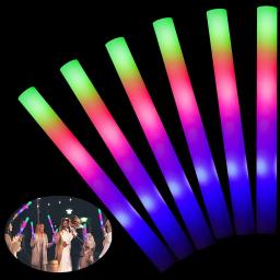 Colorful RGB Glow Foam Sticks, Cheer Tube, Dark Light para o Natal, Aniversário, Fontes de festa de casamento, Bulk, 15 Pcs, 20Pcs - Image 1