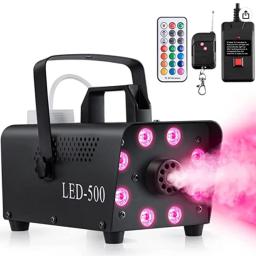 Controle Remoto Máquina de Nevoeiro e RGB LED Light, 3in 1, Stage Show, Máquina de fumaça, Disco, KTV, DJ, Festa, Clube, Bar, Evento, 500W - Image 1