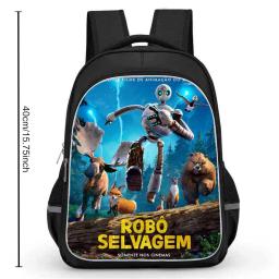 O Robô Selvagem Rozzum Mochilas Escolares para Crianças, Estudantes Livro Pack, Rozzum Mochila, O Robô Selvagem, Presente, 16 ", 15", 13" - Image 3