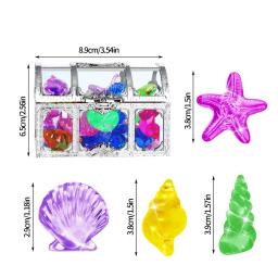 Bela decoração de aquário diamante vida marinha ornamento de cristal decoração de tanque de peixes conjunto de pedras preciosas com caixa pirata mergulho gem - Image 2